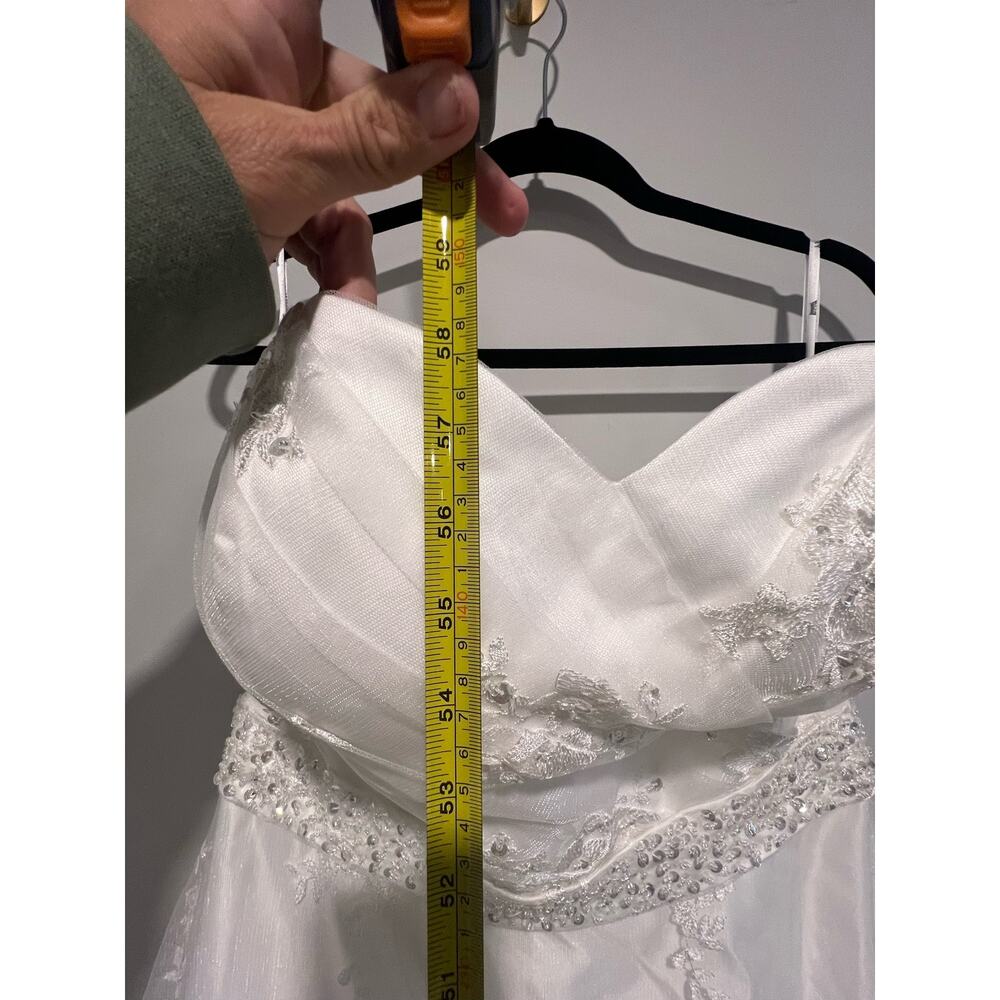 NWT‎ Sunvary Wedding Dress Lace Sequins Flower Lace Up A-Line Layered Size 14-16 - Picture 14 of 15